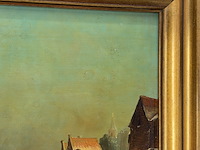 Schilderij op paneel, 'schaatsen winterlandschap' - afbeelding 3 van  9