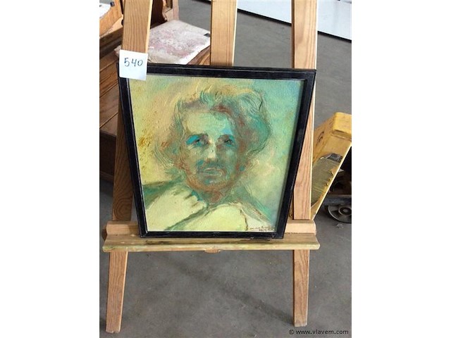 Schilderij portret getekend o. hoge - afbeelding 1 van  3