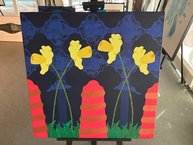 Schilderij “rene volker- paaltjes” - afbeelding 3 van  6