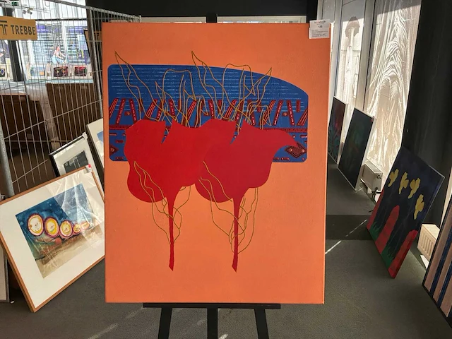 Schilderij “rene volker- ronde bloem vormen” - afbeelding 1 van  4
