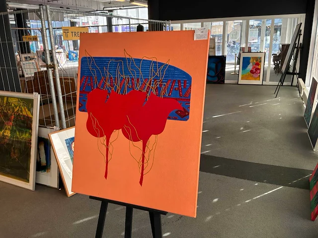 Schilderij “rene volker- ronde bloem vormen” - afbeelding 2 van  4
