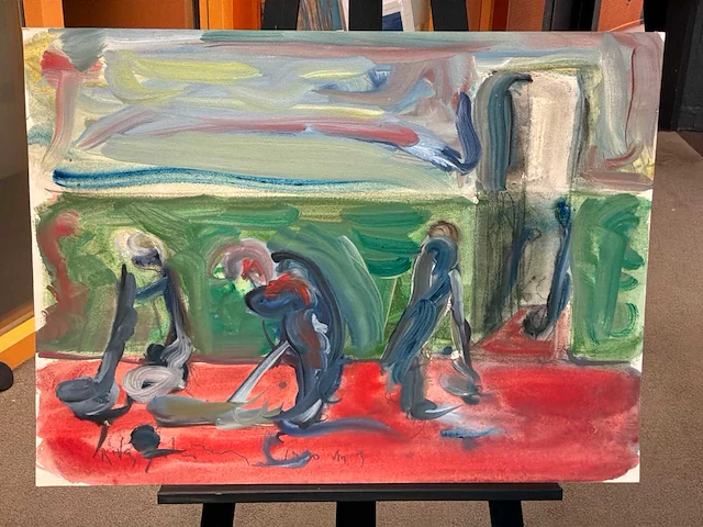 Schilderij “ricardas vaitekumas- red floor” - afbeelding 2 van  6