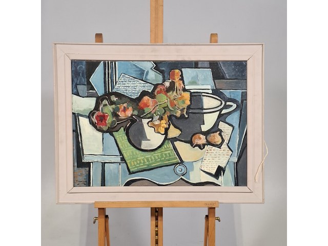 Schilderij, t. van donselaar, stilleven oost indische kers - afbeelding 1 van  5