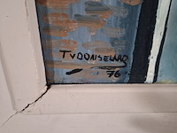 Schilderij, t. van donselaar, stilleven oost indische kers - afbeelding 2 van  5