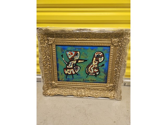 Schilderij, tonnie voorn, "cobra figuren" olieverf op doek - afbeelding 1 van  6