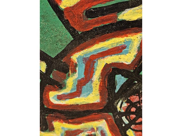 Schilderij, tonnie voorn, "cobra figuren" olieverf op doek - afbeelding 3 van  6