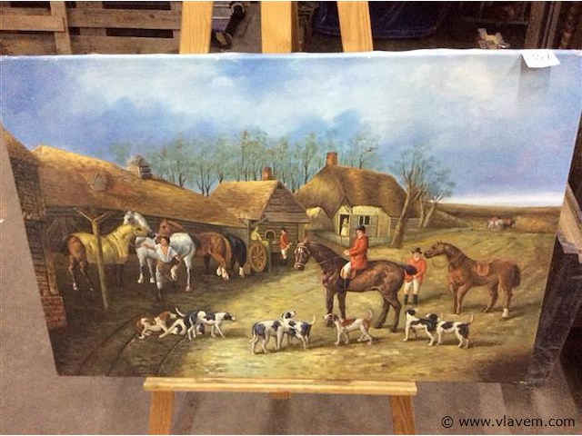 Schilderij: vossenjacht - afbeelding 1 van  3