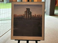 Schilderij “willem de vries - fabriekspand bij avondlicht ii”
