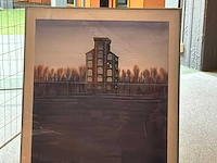 Schilderij “willem de vries - fabriekspand bij avondlicht ii” - afbeelding 2 van  6