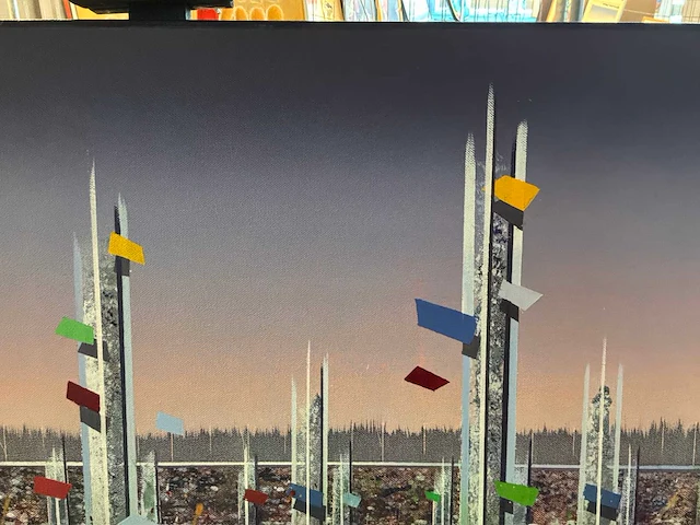 Schilderij “willem de vries - landschap met objecten “ - afbeelding 3 van  6