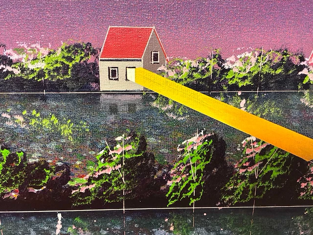 Schilderij “willem de vries- het verlichte dorp i” - afbeelding 4 van  6