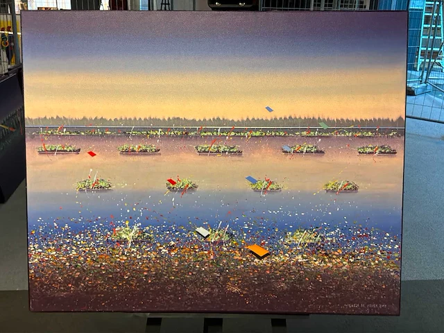 Schilderij “willem de vries- het vervuilde meer iv” - afbeelding 2 van  6