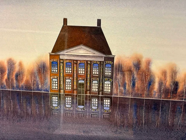 Schilderij “willem de vries -villa aan het water” - afbeelding 4 van  8