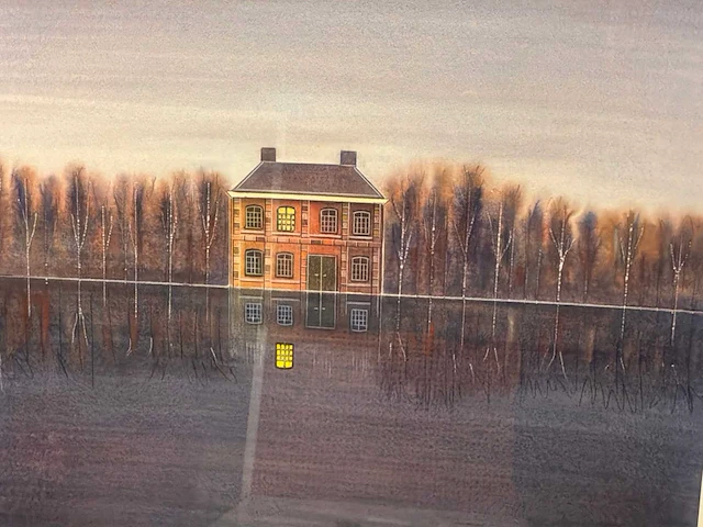 Schilderij “willem de vries -villa bij avond ii” - afbeelding 4 van  8