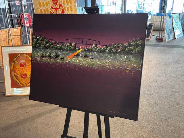 Schilderij “willem de vries-de verlichte brug i“ - afbeelding 2 van  6