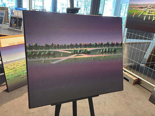 Schilderij “willem de vries-dorpsgezicht “ - afbeelding 3 van  6