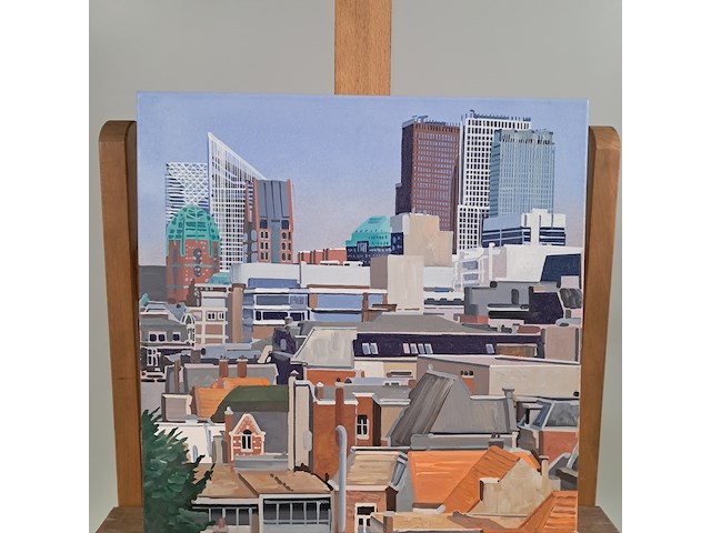 Schilderij, willem van der hofstede, gezicht op den haag 3 - afbeelding 1 van  6