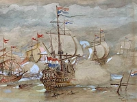 Schilderij zeeslag 470x370 mm - afbeelding 4 van  8