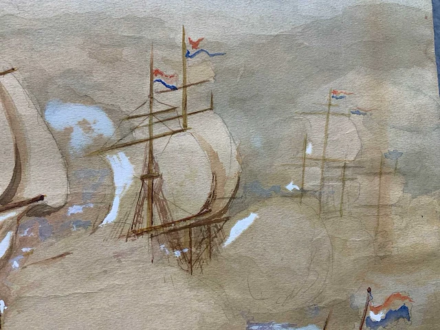 Schilderij zeeslag 470x370 mm - afbeelding 6 van  8