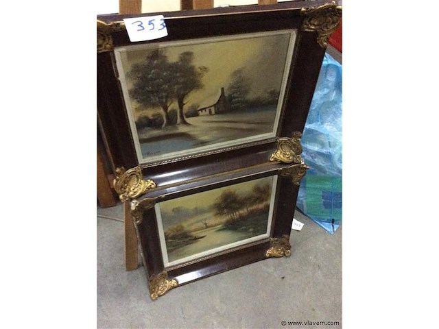 Schilderijen landschap 2stuks - afbeelding 1 van  3