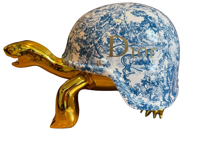Schildpad beeld "dior", lior24, blauw - afbeelding 1 van  6