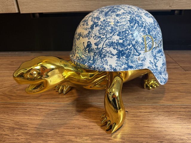 Schildpad beeld "dior", lior24, blauw - afbeelding 5 van  6