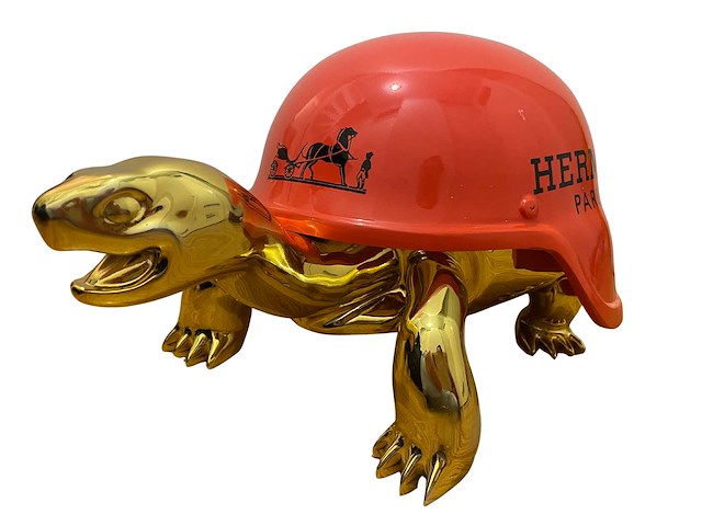 Schildpad hermes sculptuur - afbeelding 1 van  4