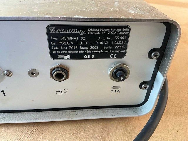 Schilling signomat s2 elektrolytisch markeerapparaat - afbeelding 4 van  4