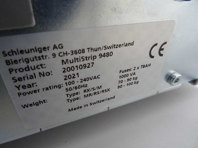 Schleuniger - multistrip 9480 - 2021 - knip/stripmachine - afbeelding 4 van  7