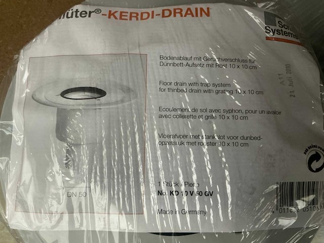 Schluter kerdi drain kd 10 v 50 gv vloerafvoer (12x) - afbeelding 3 van  3