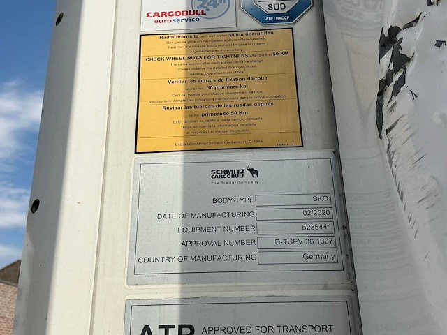 Schmitz cargobull - scb*s3b - geconditioneerde oplegger - 2020 - afbeelding 15 van  30