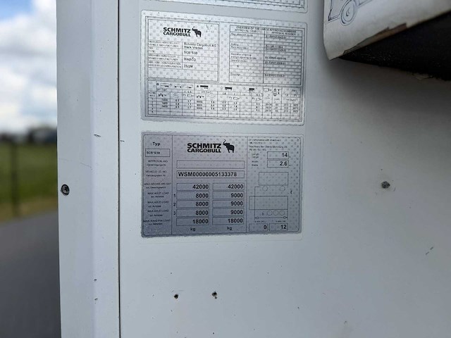 Schmitz cargobull - sko24/l-13.4fp 45cool db - dubbele verdamper - oplegger - 2014 - afbeelding 15 van  15