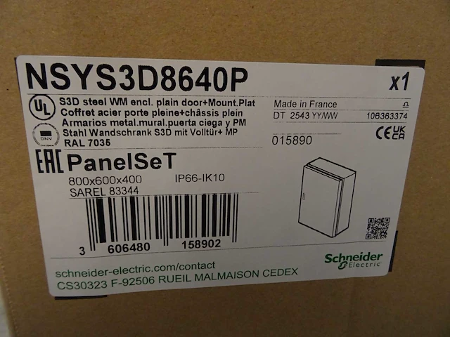 Schneider electric - panelset - nsys3d8640p - schakelkast - afbeelding 3 van  3