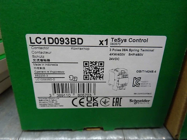 Schneider electric - tesys control - lc1d093bd - magneetschakelaar (10x) - afbeelding 3 van  3