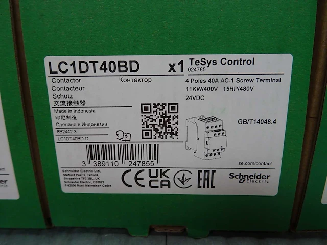 Schneider electric - tesys control - lc1dt40bd - magneetschakelaar (2x) - afbeelding 2 van  2