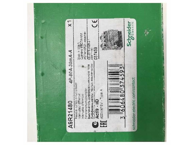 Schneider electric a9r21480 aardlekschakelaar 4p 80a 30 ma - afbeelding 3 van  4