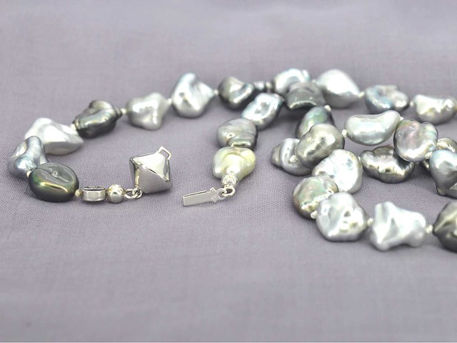 Schoeffel - barok parel ketting met witgouden sluiting - afbeelding 4 van  8