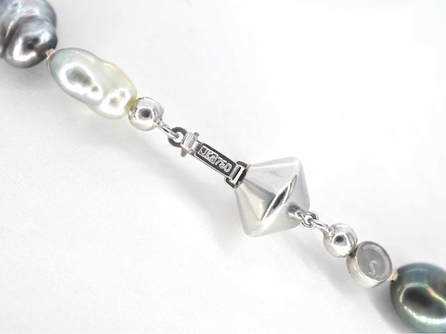 Schoeffel - barok parel ketting met witgouden sluiting - afbeelding 6 van  8