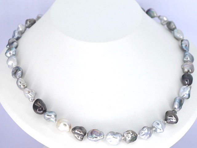 Schoeffel - barok parel ketting met witgouden sluiting - afbeelding 1 van  9