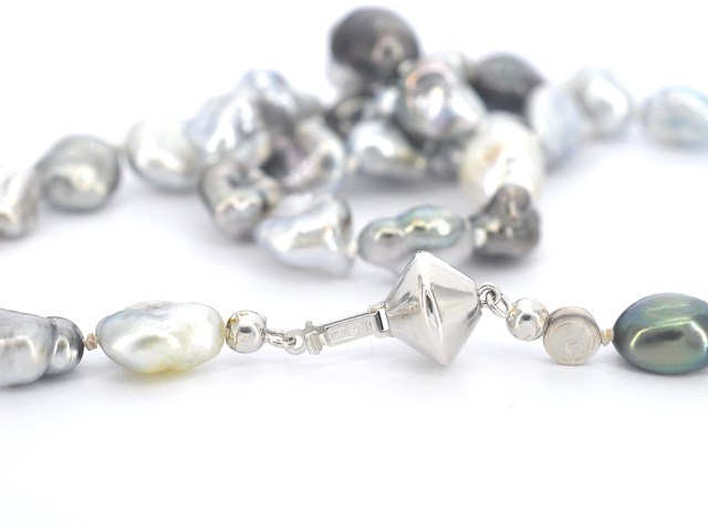 Schoeffel - barok parel ketting met witgouden sluiting - afbeelding 2 van  9