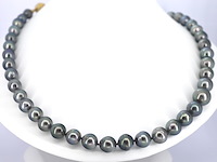 Schoeffel - tahiti parel ketting met gouden diamanten sluiting - afbeelding 4 van  11