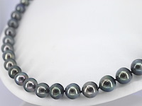 Schoeffel - tahiti parel ketting met gouden diamanten sluiting - afbeelding 5 van  11