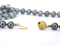 Schoeffel - tahiti parel ketting met gouden diamanten sluiting - afbeelding 9 van  11