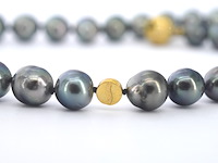 Schoeffel - tahiti parel ketting met gouden diamanten sluiting - afbeelding 11 van  11