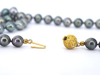 Schoeffel - tahiti parel ketting met gouden diamanten sluiting - afbeelding 9 van  11
