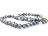 Schoeffel - tahiti parel ketting met gouden diamanten sluiting - afbeelding 6 van  11