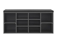 Schoenenkast / schoenenrek 10 vakken - 104 x 30 x 48 cm - donkergrijs - incl. zitkussen - afbeelding 4 van  10