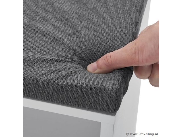 Schoenenkast / schoenenrek 10 vakken - 104 x 30 x 48 cm - wit - incl. zitkussen - afbeelding 7 van  10