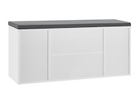Schoenenkast / schoenenrek 10 vakken - 104 x 30 x 48 cm - wit - incl. zitkussen - afbeelding 6 van  10