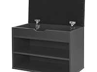 Schoenenkast / schoenenrek 2 vakken - 60 x 30 x 44 cm - donkergrijs - incl. zitkussen - afbeelding 5 van  10